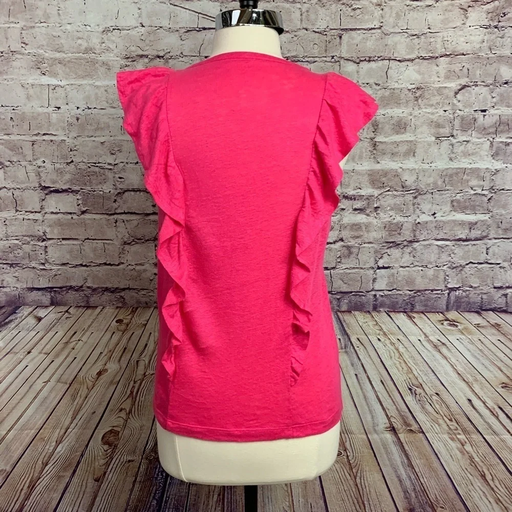 J. Crew Pink Linen Sleeveless Top